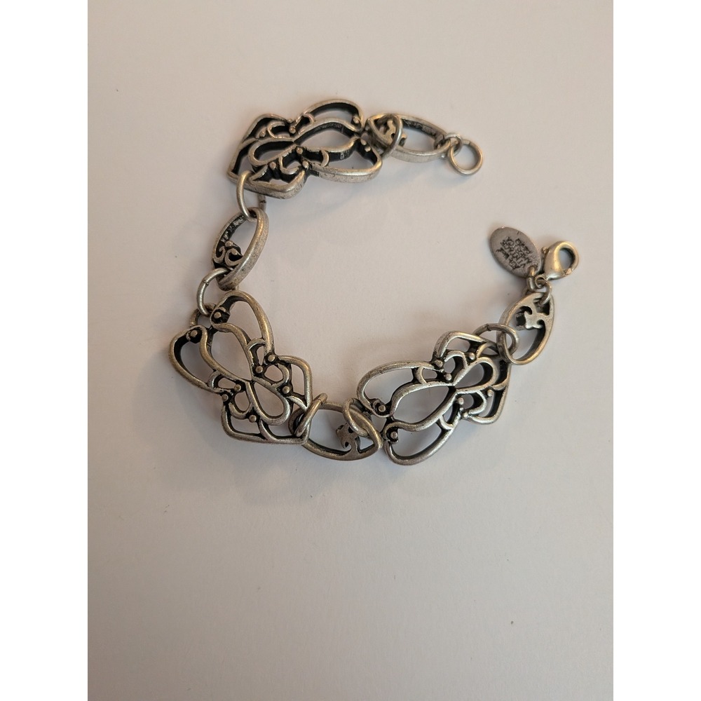 Nine West Vintage America Silver Tone Butterfly Filigree Link Bracelet Boho